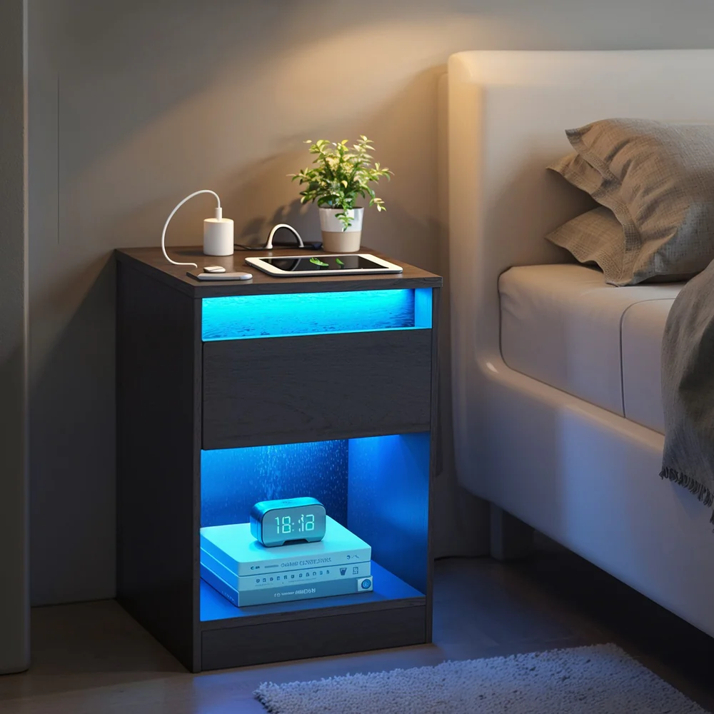 Nachttisch mit LED-Beleuchtung