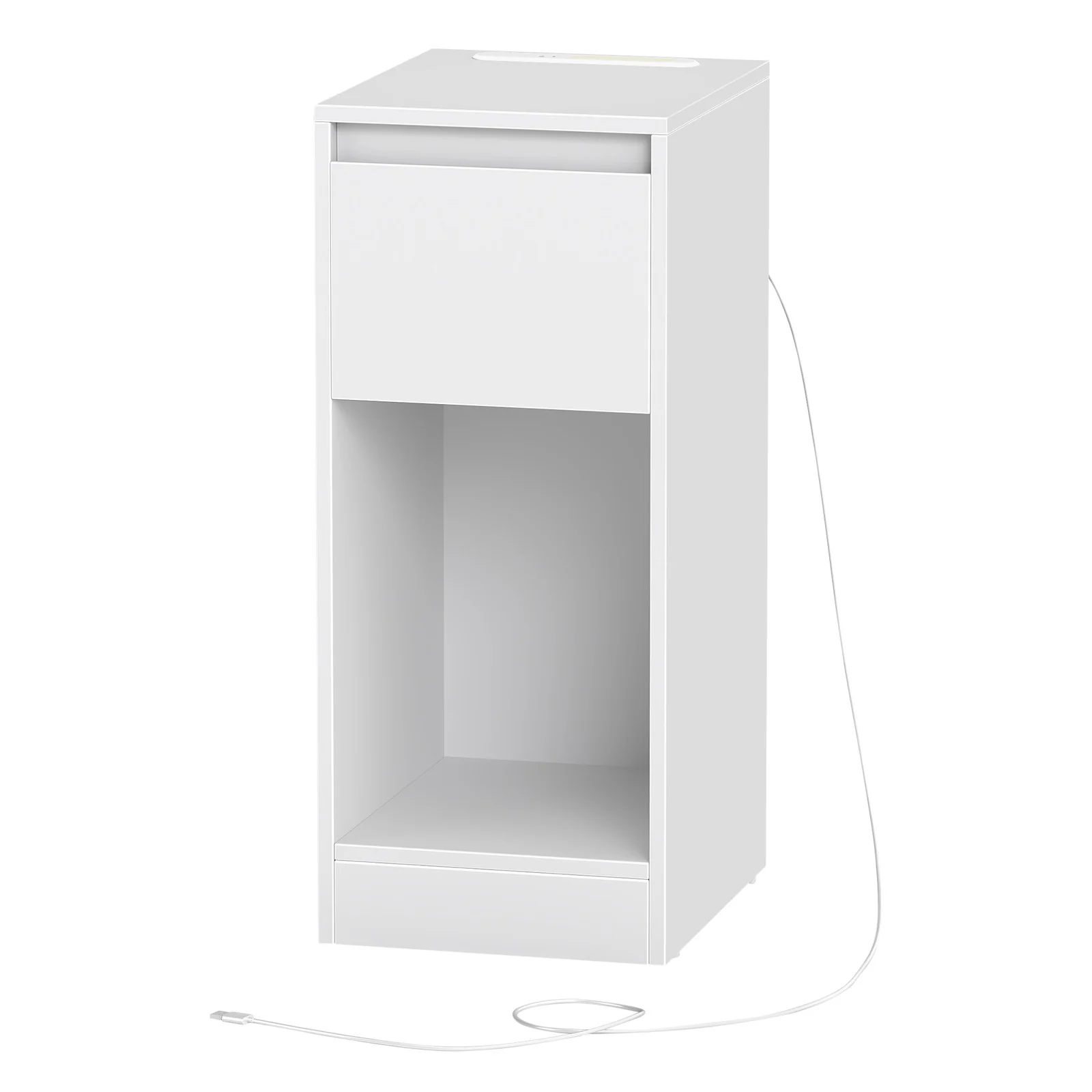 Nachttisch mit LED Beleuchtung USB Anschlüssen und Schublade - Image 2