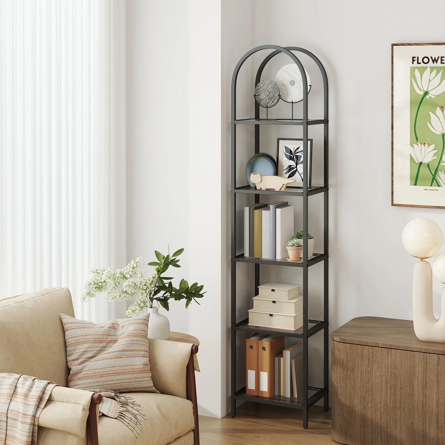 Regal aus Hartglas mit Metallstruktur - Image 2