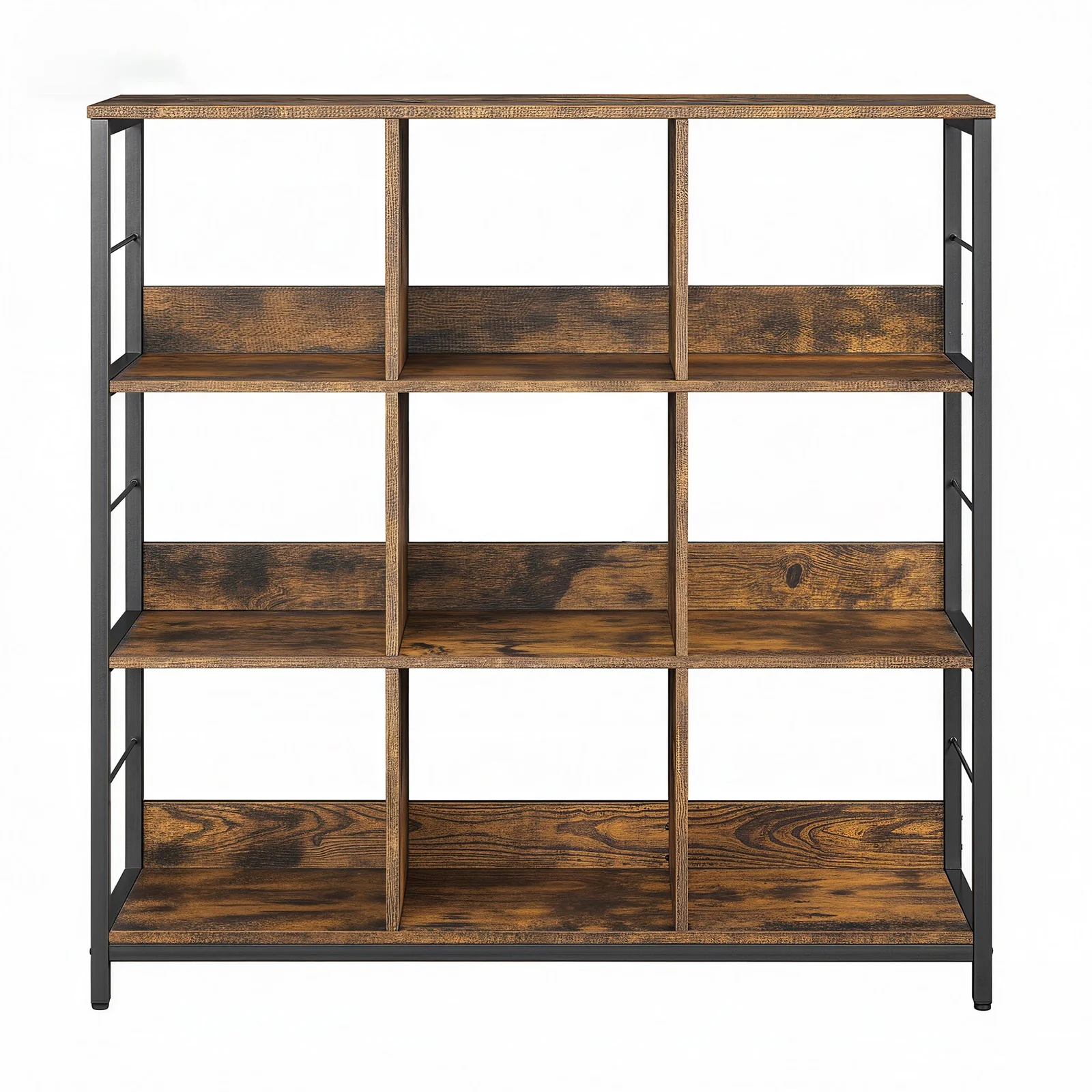 Regal mit 3 Ebenen für Wohnzimmer vintagebraun-schwarz