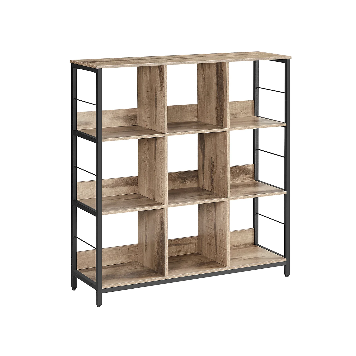 Regal mit 3 Ebenen für Wohnzimmer vintagebraun-schwarz - Image 2