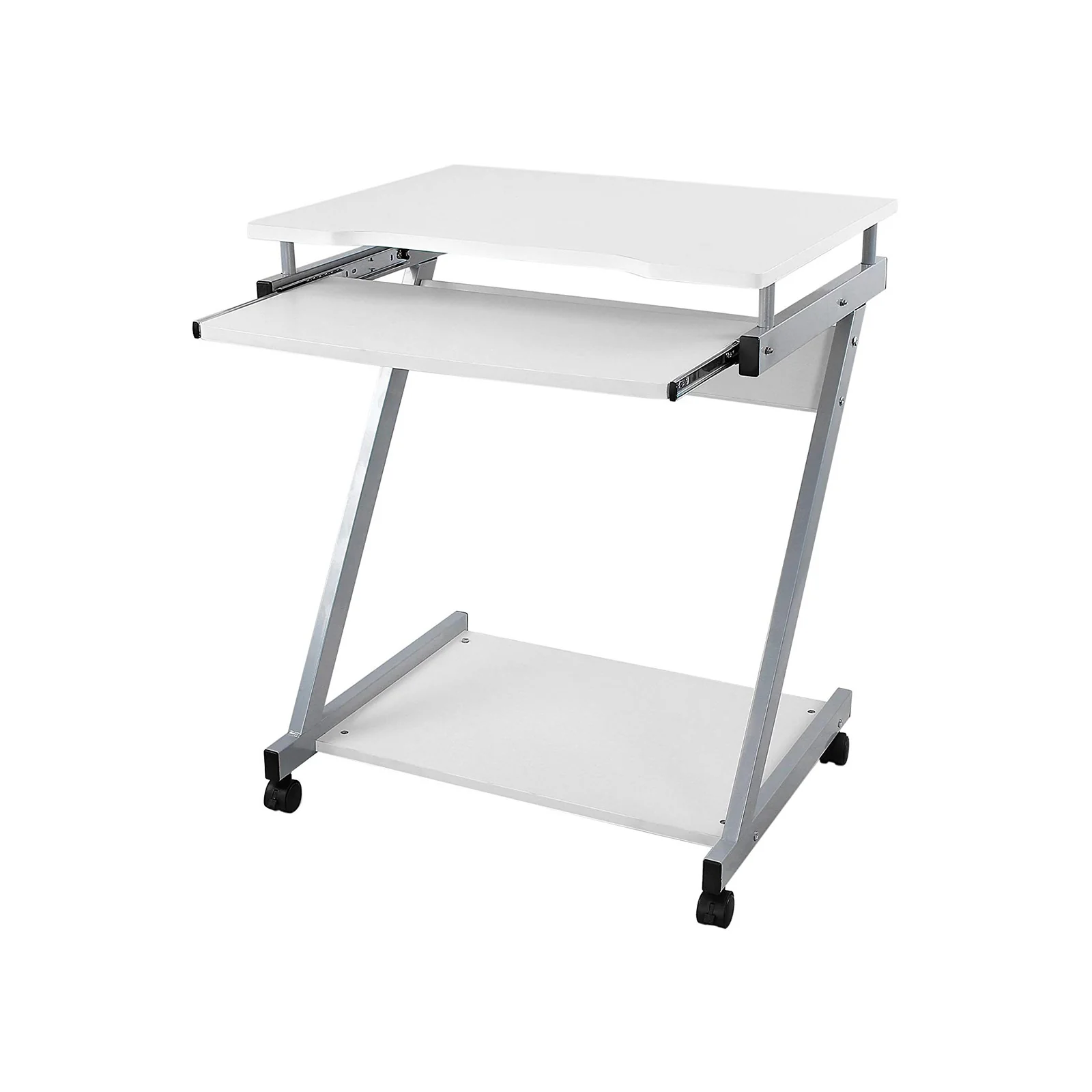Rollbarer Computertisch mit Tastaturauszug