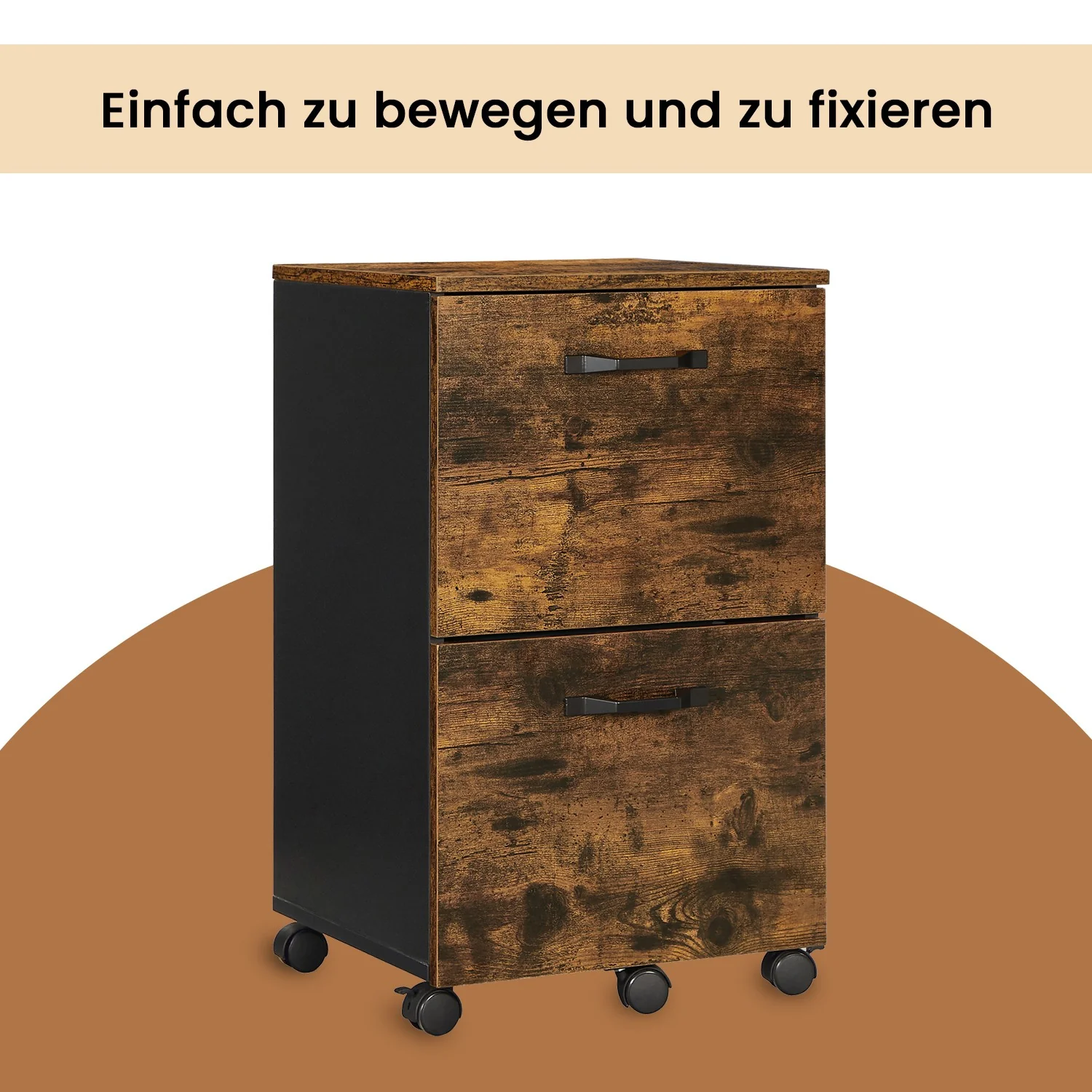 Rollcontainer vintagebraun-schwarz