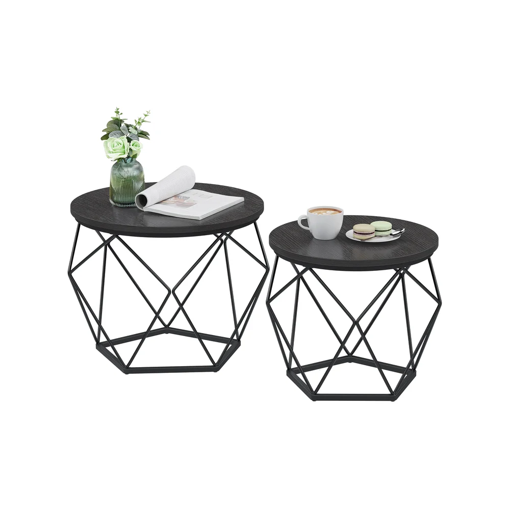 Couchtisch rund mit abnehmbarer Platte 2er Set - Image 2