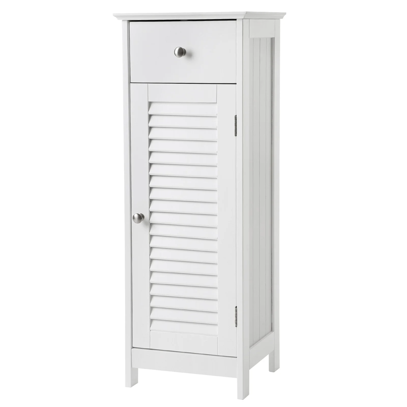 Schmaler Badschrank mit Lamellentür