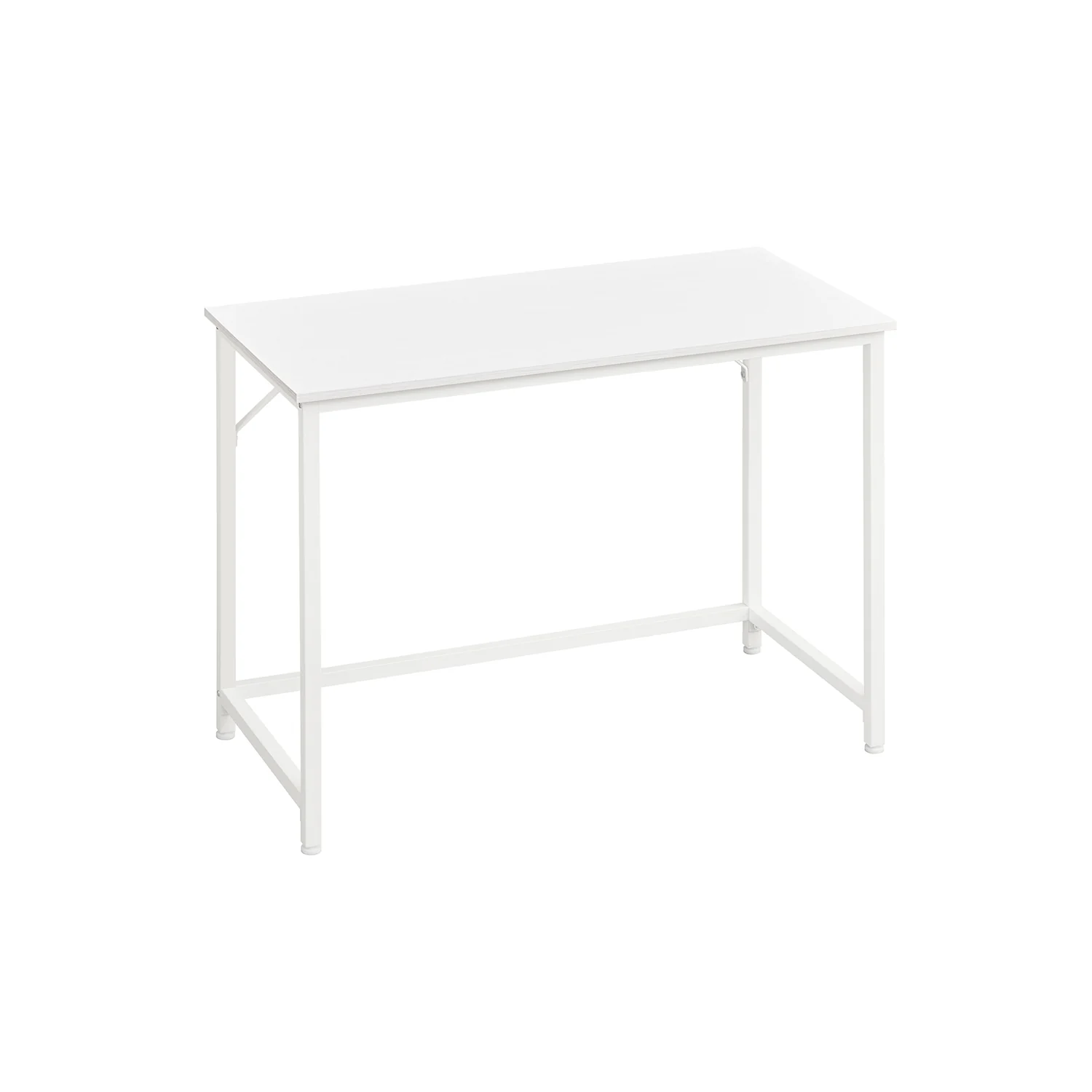 schmaler Bürotisch mit Metallgestell