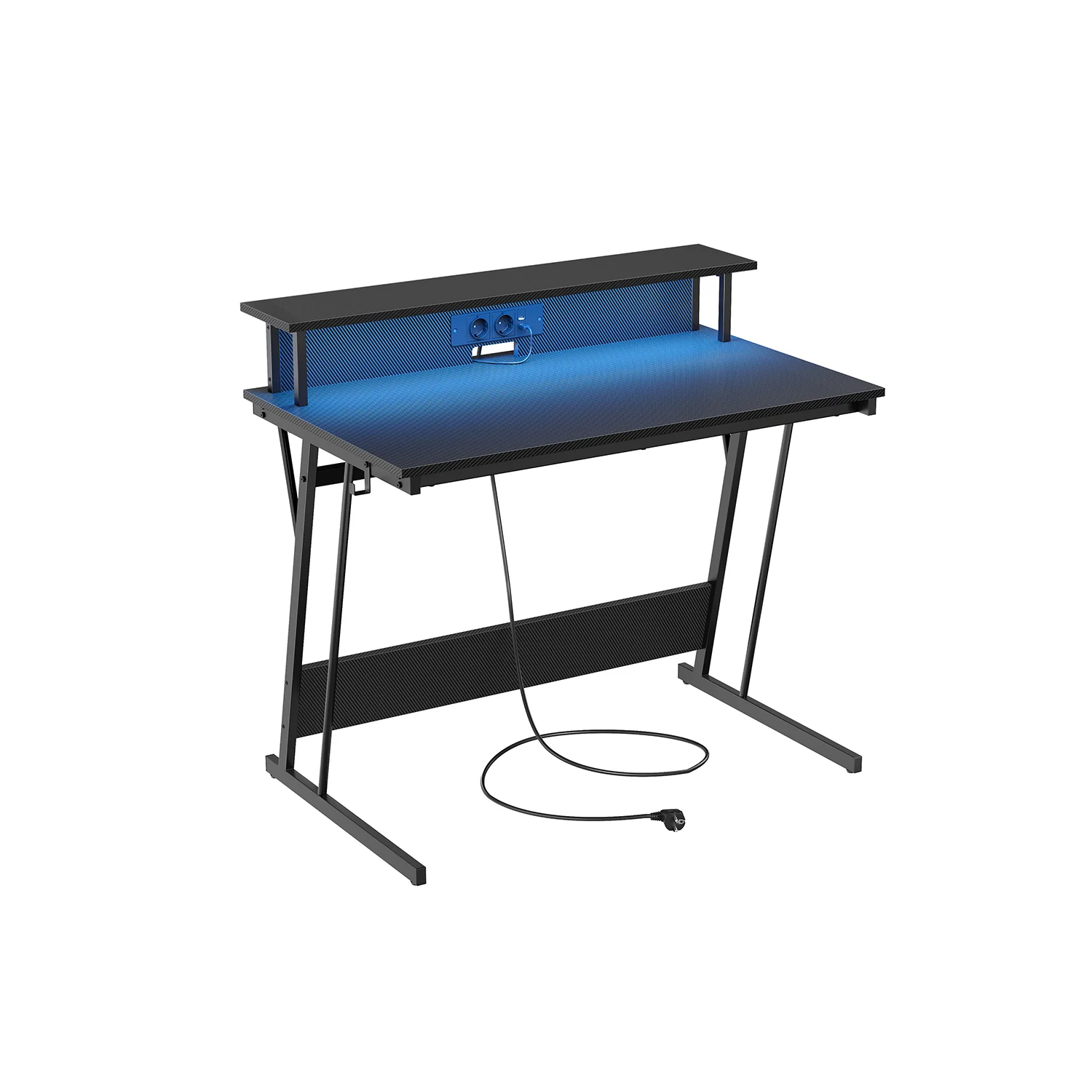 Gaming Tisch mit eingebauter Steckdosenleiste