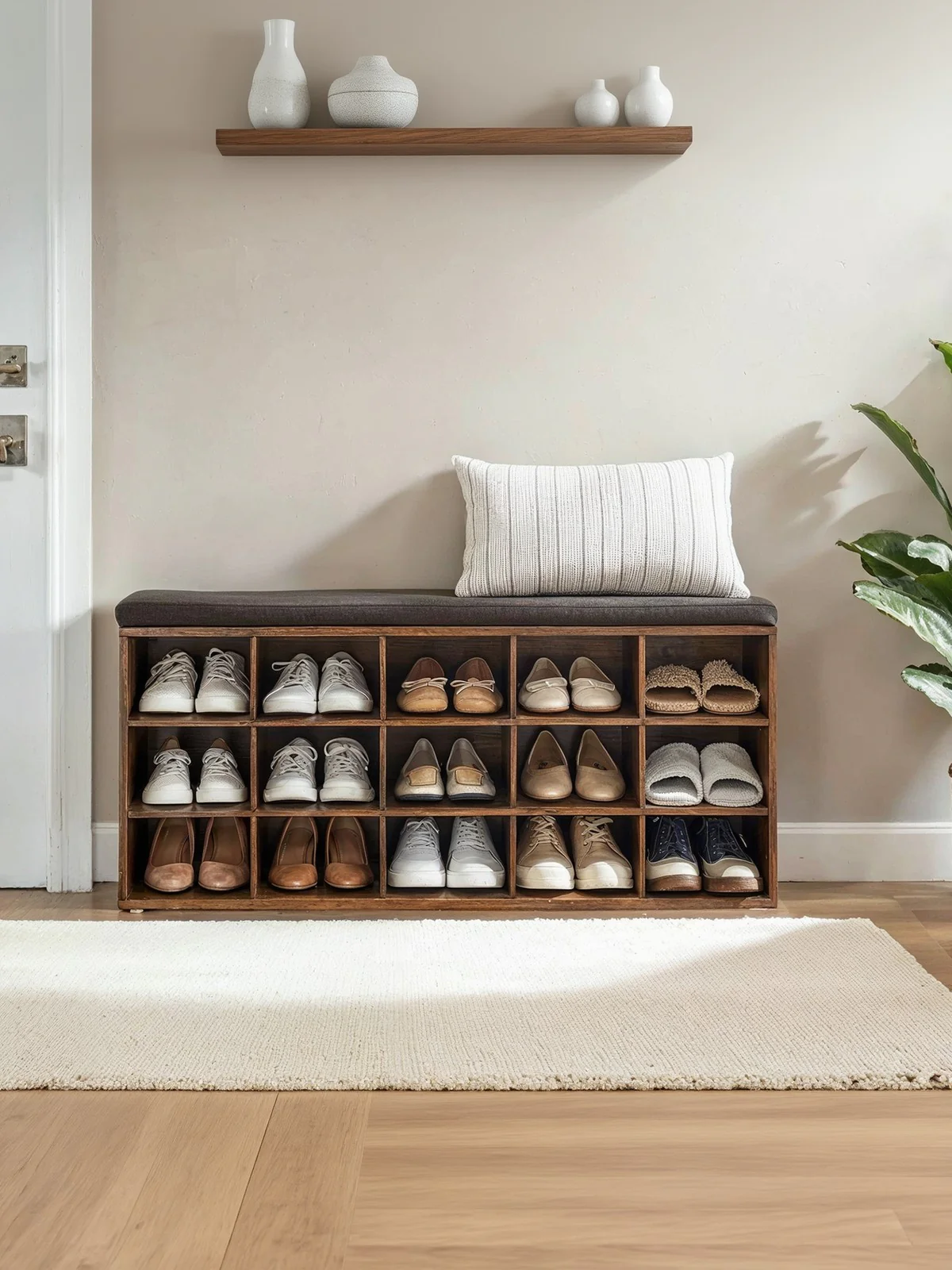 Schuhbank mit Kissen und 15 Fächern - Image 2