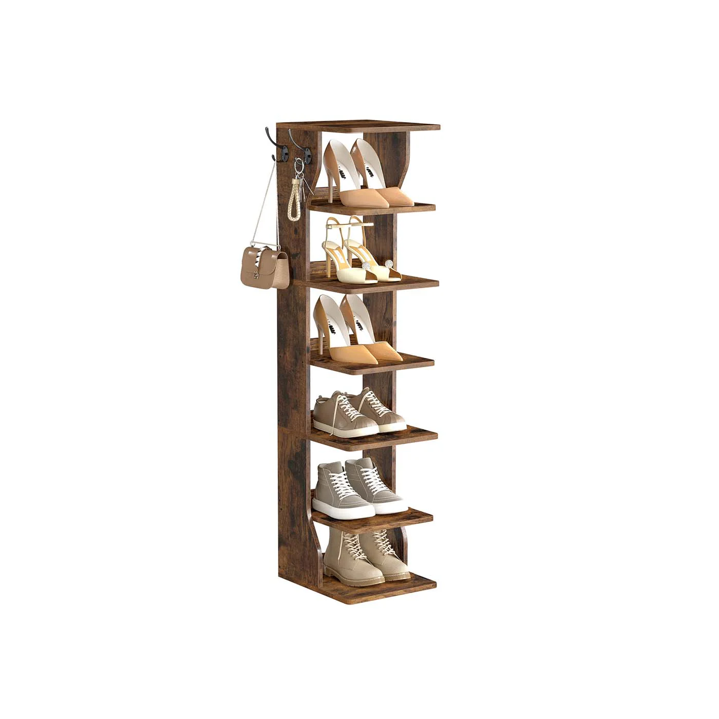 Schmales Schuhregal mit mehreren Ebenen platzsparend - Image 3