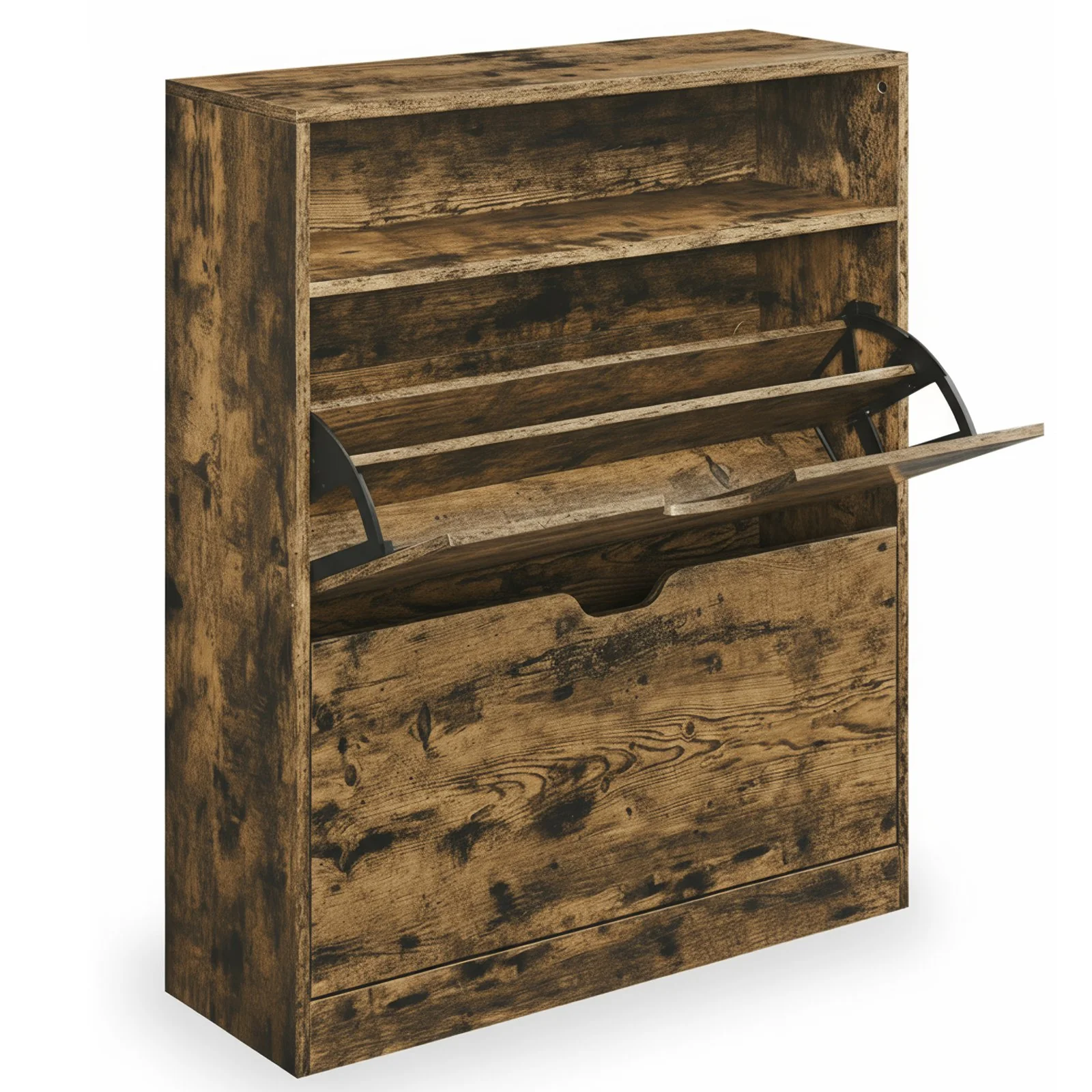 Schuhschrank 2 Klappen offenes Fach - Image 2
