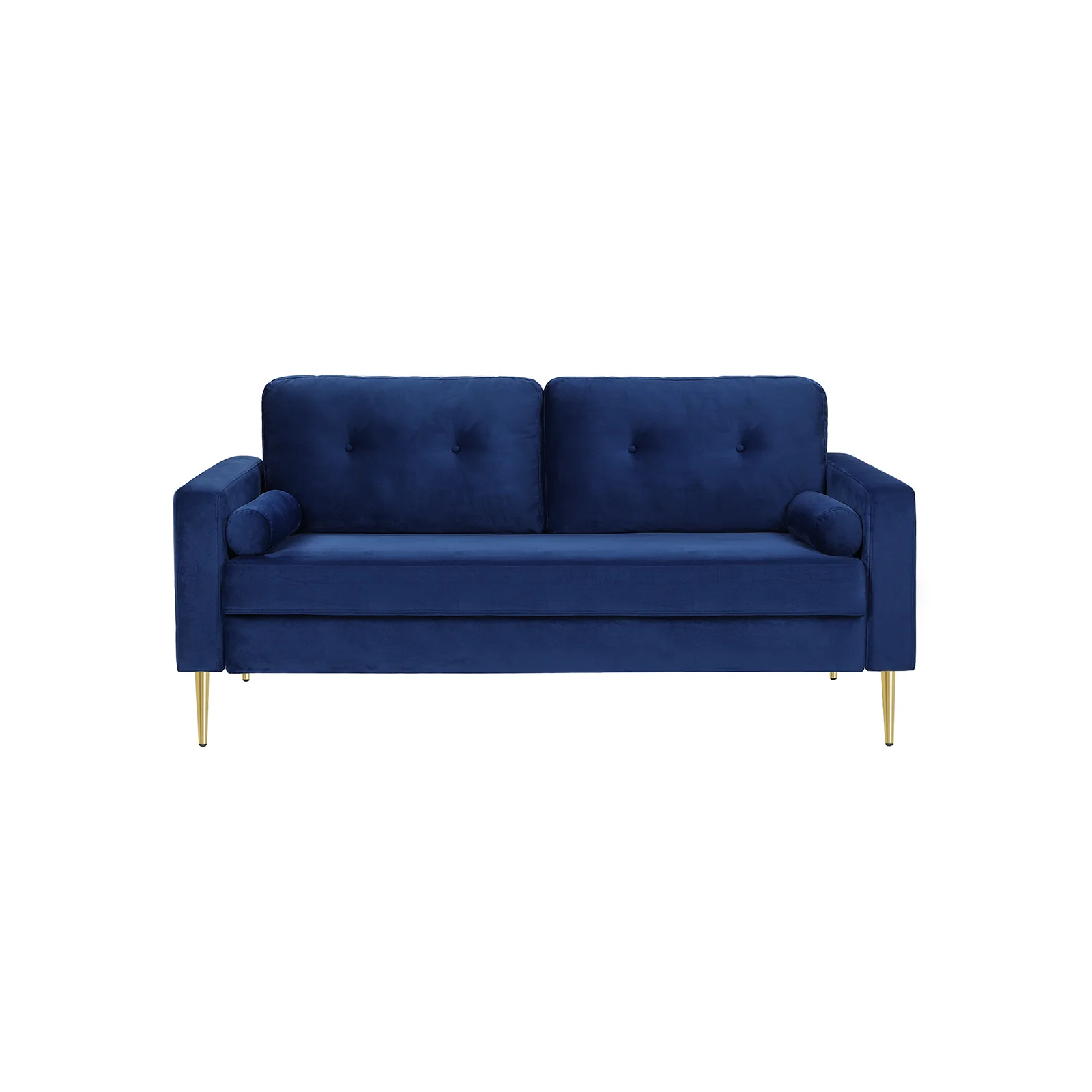 Sofa mit Samtbezug und Metallbeinen