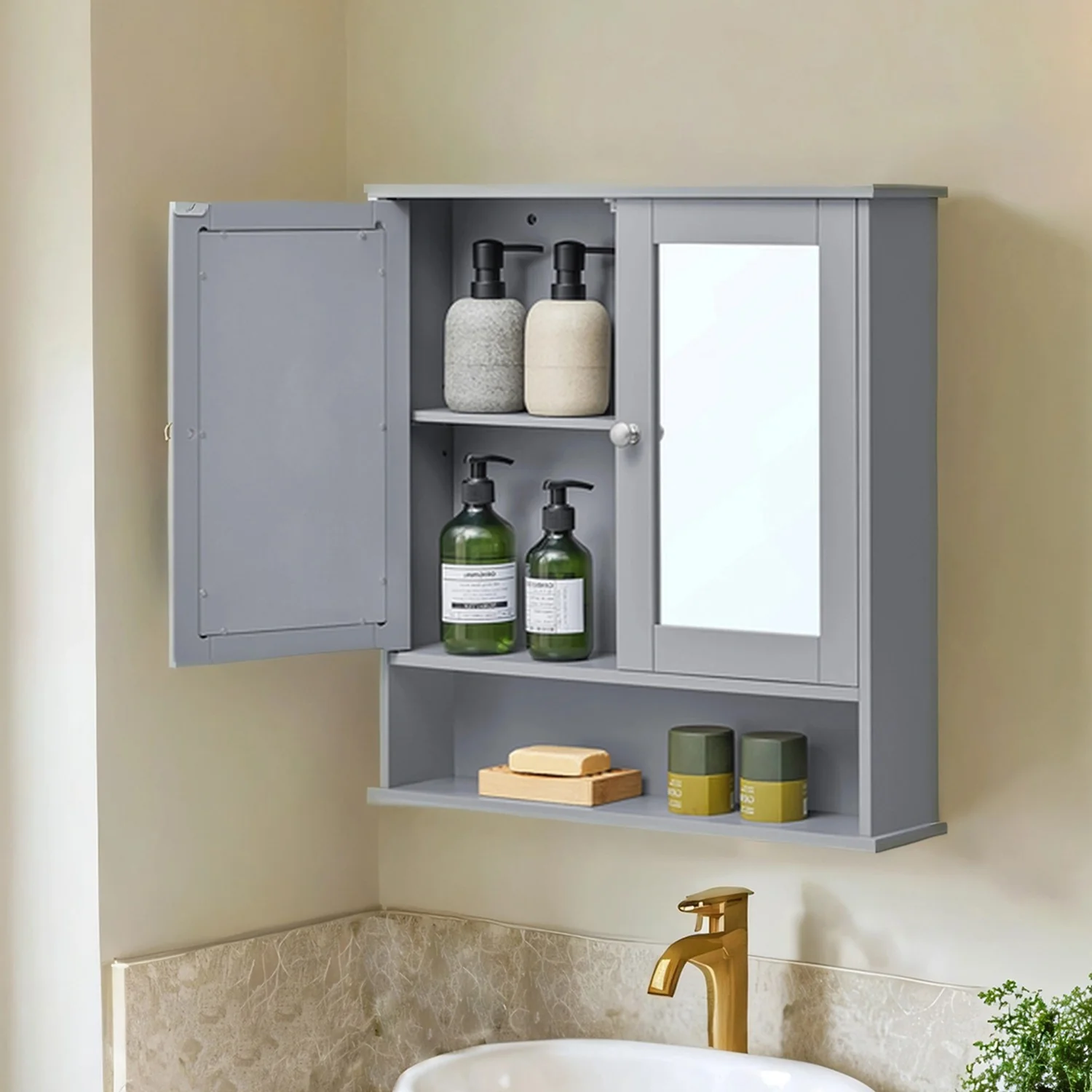 Spiegelschrank mit offenem Fach Wandmontage - Image 2