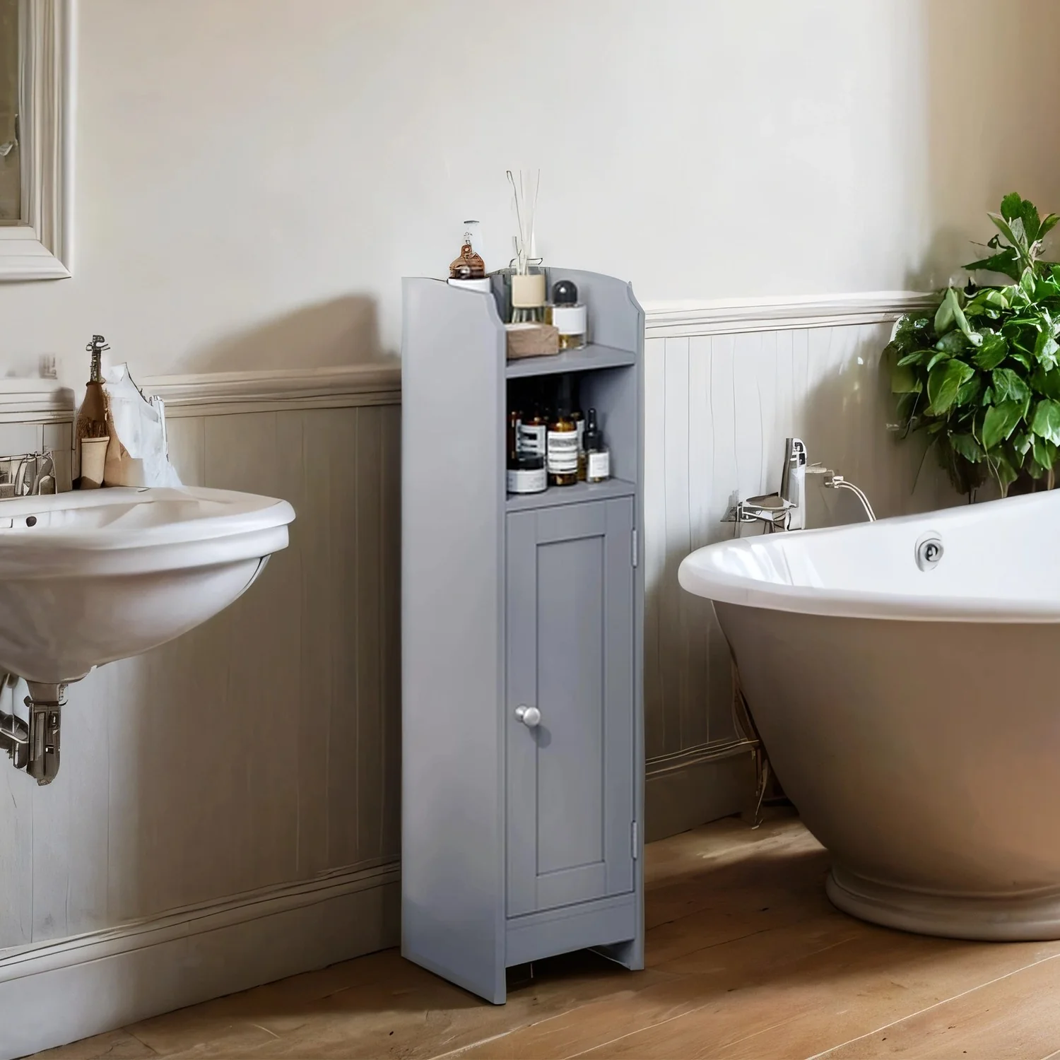 Toilettenschrank schmal mit verstellbaren Ablagen - Image 2