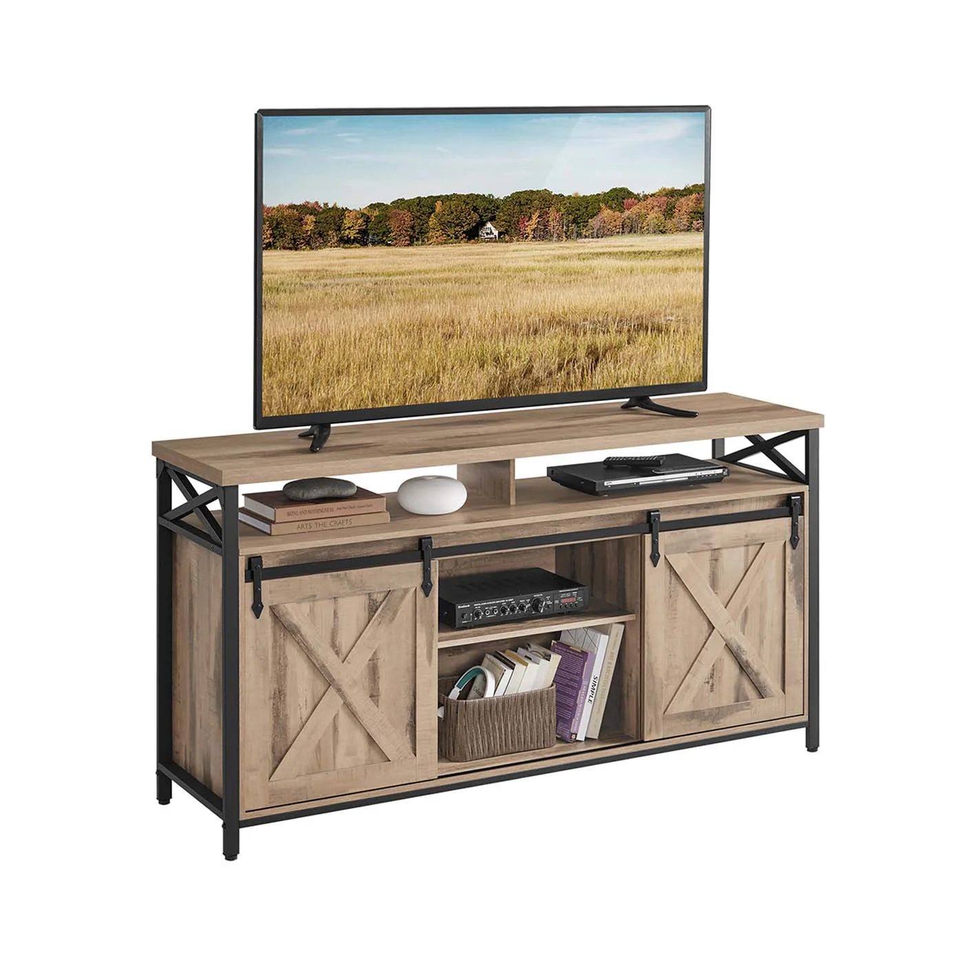 TV-Schrank Landhausstil vintagebraun-schwarz - Image 2