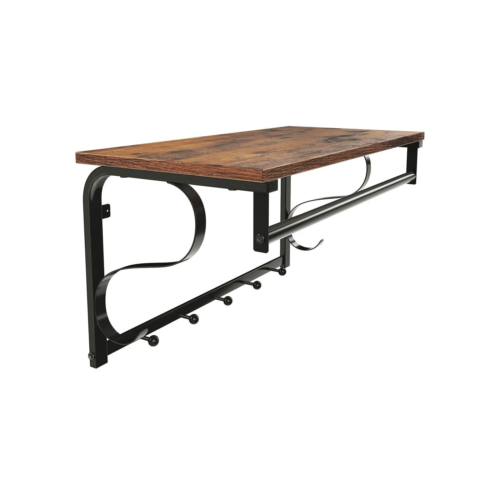 Wandgarderobe mit 5 Haken und Ablage