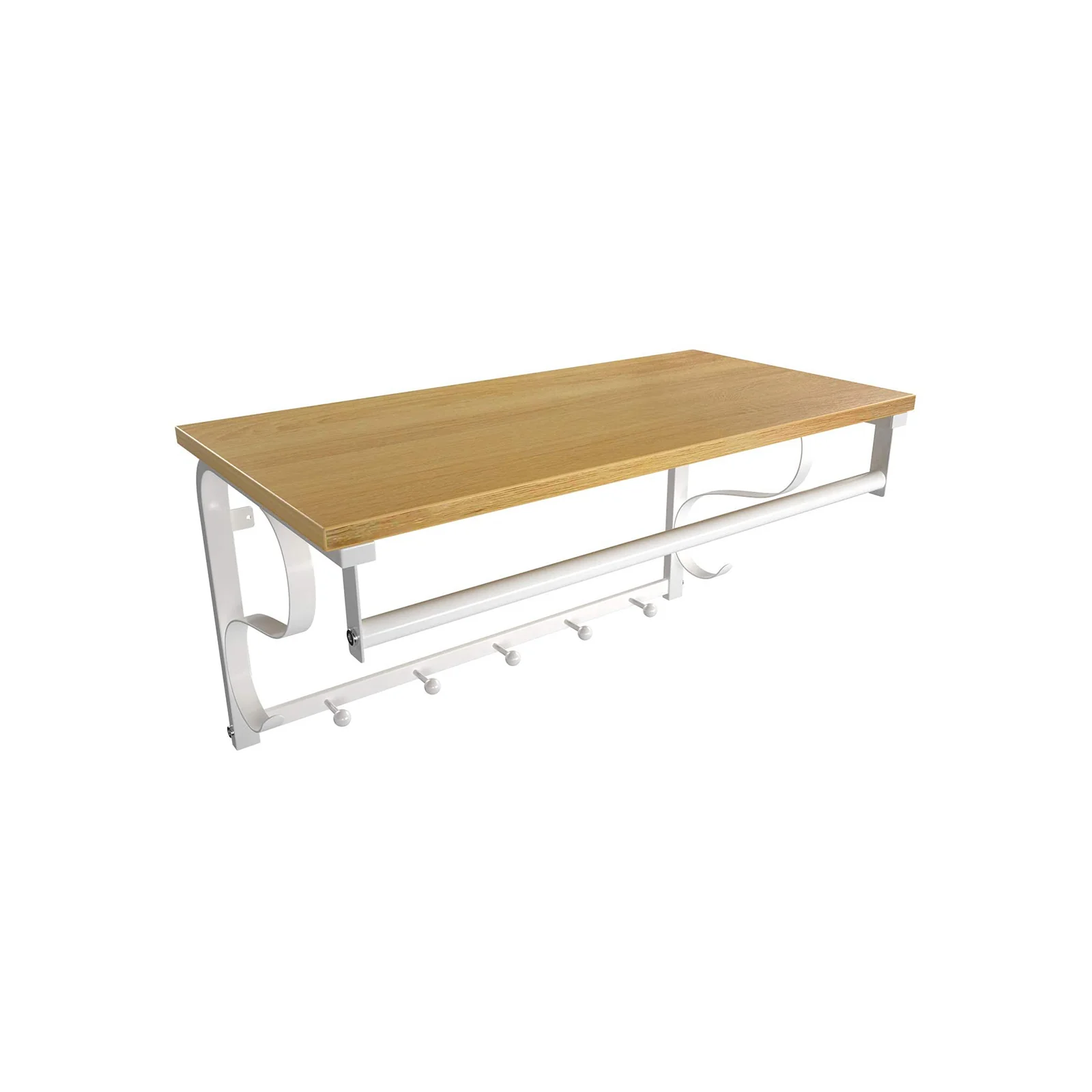 Wandgarderobe mit 5 Haken und Ablage - Image 2